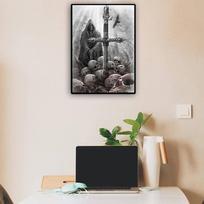 Diamond Painting Skeleton Death Is Coming Mosaic Gift Diy Diamond Embroidery Craft Painting 20X30CM gray