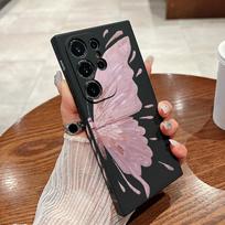 Samsung S25 S24 S22 Ultra Plus S23 S21 S20 Fe A55 A54 A53 A34 A15 5g drugelio smūgiams atsparus TPU minkštas plonas objektyvo apsaugos dėklas dangtelis Samsung S24 rožinė/juoda