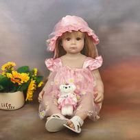 Doll Toy 55cm Little Girl Baby Reborn Doll Full Body Silicon For Girls Newborn Doll Toddler Fashion Cute Toy Birthday Gift 55cm