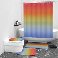 Skaitmeninės spausdintos dušo užuolaidos Rainbow Stripe vonios kambario blokavimo vandeniui atsparios užuolaidos W90cm*L180cm