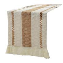Šventinis stalo takelis, austas audinys, boho stiliaus, su kutais, kontrastingos spalvos, pintas, atsparus dėmėms, daugkartinio naudojimo, stalo apsauga, dekoracija, išleistuvių banketas 120 cm 5
