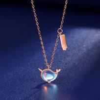 Narwhal Rainbow Necklace Women's Light Luxury Niche High-end Moonstone Year Necklace