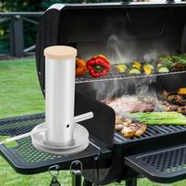 Stainless Steel Cold Smoke Maker Machine for Food,1.7L Silver Round Freestanding 34.5*30cm for Home Backyards sidabras
