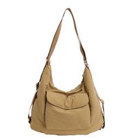 Tote Bag Multi-Use Backpack Women's Large Capacity Shoulder Bag Ultra-Light Nylon Bag chaki