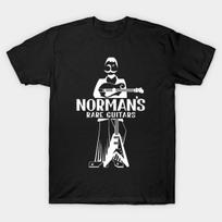 Men Black Print T-shirt Normans Rare Guitars No-Cut Transfer Paper Print Cotton Tshirt XL juoda
