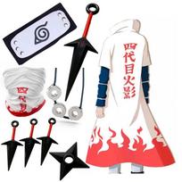 Naruto Anime Cosplay aprangos rinkinys, kuriame yra Ketvirtasis, Šeštasis ir Septintasis Hokage bei Akatsuki nariai su apsiaustais. L kaip parodyta spalva