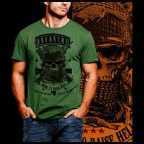 Infantry  Military Infantryman Combat Vet Skull With ww2 Helmet Unisex T-Shirt XL