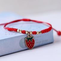 Ins Vėjas Mielas Raudonas Virvės Metalinis Saldus Vaisių Pakabukas Praktiški Rankų Darbo Braškių Vyšnių Apyrankės strawberry