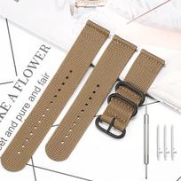 20mm 22mm 24mm Extended Nylon Straps For Men Women Canvas Bracelet Three Section Watch Band Heavy Metal Buckle Accessories 20mm armijos žalia spalva