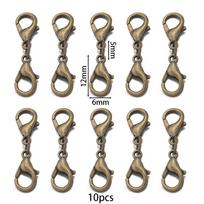 10sets Double Lobster Clasp Extender Opening Closures Extension for DIY Necklace Bracelet Jewelry Making Supplies