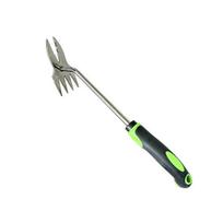 2-in-1 Weed Puller, Heavy Duty Stainless Steel Hand Weeder, Weeding Tool with Ergonomic Non-Slip Handle, Hand Tool for Uprooting Lawn Yard Garden Weed