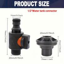 PVC/IBC Water Barrel Adapter, Durable Water Tank Adapter with Valve, Quick Installation Rainwater Collection Connector Kit