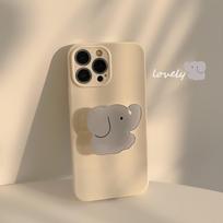 Milk yellow elephant holder iphone17 mobile phone case apple 15pro max Korean wind 12 silicone soft 16 suitable for 14 17promax