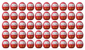 Unglazed Daruma Dolls Set of 50 (Victory Symbol) - [Commercial Set]