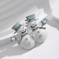 New Glazed Bird House Dog Snowman Elk Brooch Unique Fashion Versatile Punk Christmas Series Collar Needle Jewelry Gift