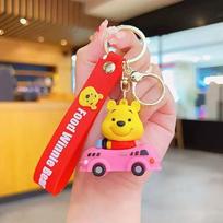 Disney Mikė Pūkuotukas Raktų pakabukas Mielas Mikės Pūkuotuko Silikoninis Lėlės Pakabukas Automobilio Maišelio Dekoracija Maža Dovana Raktų pakabukas 1pcs red