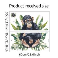 Animacinis Šimpanzė Žalias Augalas Vaikų Miegamasis Darželis Sienos Fonas Kraštovaizdžio Sienų Lipdukas 30*60CM*2PCS/fun-b41