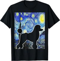Poodle Starry Night Dog Lover Van Gogh Poodle T-Shirt XL