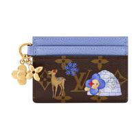 Louis Vuitton Charms Monogram Canvas Card Holder Women Card Holder Brown Blue M15324 Basic Set (Bag+Dust Bag)