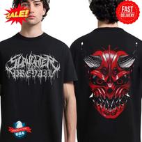 Slaughter To Prevail Merch Red Oni Mask Two Sided T-Shirt Unisex Full Size 3XL