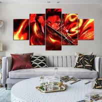 5 plokščių drobės sienos meno paveikslai Slayer Kimetsu No Yaiba Japonų anime plakatas Populiarus paveikslo spaudinys Svetainės namų dekoras 30x40 30x60 30x80cm red