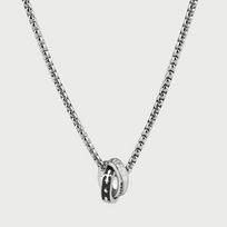 Knight Spirit Necklace - Men's Personalized Hip-Hop Stylishly Versatile Double-Ring Pendant 60cm - Ball Chain