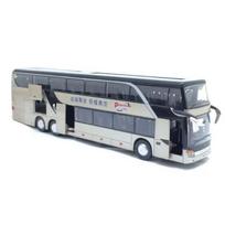 1:32 cm aukščio aukščiausios kokybės lydinio verslo autobuso modelis metalinis liejinys simuliacija prabangus dvigubas turistinis autobusas atgal traukiamas automobilis žaislai skirti