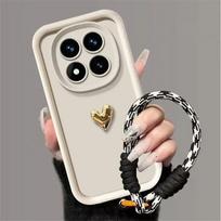 For Redmi Note 15 Pro 4G Case 3D Plating Love Heart Phone Case For Xiaomi Redmi Note 15 4G Note 15 Pro 4G Lanyard Bracelet Cover Redmi Note 15 (4G)