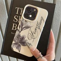 Fashion Black And White Hand-Painted Lily Phone Case For IPhone 17E 17 11 13 Plus 15 12 14 16 17 Pro Max Protective Soft Cover iphone 12 ProMax