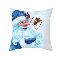 Christmas Pillow Covers Snowman Pillow Case Vintage Christmas Xmas Winter Home Decor Living Room House Decorative Peach skin 18*18(CM)-1Pcs