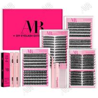 TikTok Wholesale Fluffy 60D 80D 100D 150D Diy Eyelash Clusters Kit 3D Thin Band Thick Volume Diy Lash Cluster Kit 4Mix-01 juoda