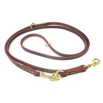 Genuine Leather Dual Dog Leash Dual Copper Hooks 2.3 Meters Extended Length No-Hands Waist Dog Leash Sturdy Strap Texture