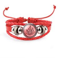 Personalized Leather Bracelet With Avatar The Last Airbender Time Gemstone StyleF