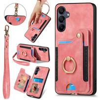 Finger Ring Stand case for Moto G 5G/Play/Power/ G Stylus 2024, for Google Pixel 9 Credit Card case For iPhone 15 ProMax rožinė