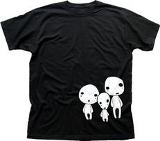 Mononoke Forest People Family Spirit Kodama Miyazaki black t-shirt OZ9443 S