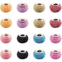 12/25/50pcs Resin Pearl European Large Hole Disco Ball Beads for Snake Chains Charm Bracelet Jewelry Making 50pcs blue