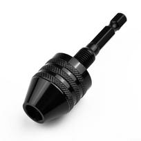 Rakteliu neužveržiamas grąžto griebtuvas/adapteris/konverteris su 1/4 šešiakampiu kotu smūginiam suktuvui 0.8-8mm