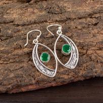 Green Onyx Gemstone 925 Sterling Silver Jewelry Handmade Dangle Earrings 1.60  EE-61-15