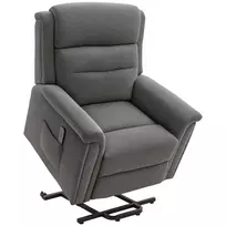 Elektrinis fotelis su atlošimo funkcija, fotelis reglaineris su pulteliu, iki 170 kg, pilkas 89x96x108 cm