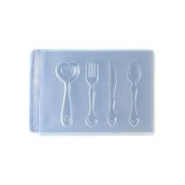 Flexible Silicone Cutlery Mold For DIY Handmade Resin Projects Kitchen Theme Decoration Crafting Tool Mould S white