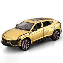 1/24 Lamborghini URUS SUV lydinio galvanizuoto sportinio automobilio modelis Metalinės liejimo formos visureigių modelio simuliacija Garsas Šviesa Vaikams žaislai Dovana auksinė