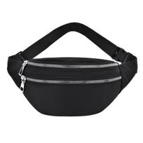 Women Fashion Waist Bag Pack Oxford Hip Bum Bag Men Banana Bag Belt Pocket Bag KTB One Size juoda