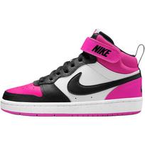 Nike Court Borough 2 Abrasion Resistant Shock Absorbers Mid Top Kids' Skateboarding Shoes Black Pink Teenagers Sneakers HV0933-100 35.5