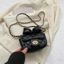 Textured small bag, new fashion chain messenger bag, spring and summer niche bow mini lipstick bag juoda