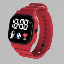 Fashion Kids Sport Watch Spaceman Electronic Wristwatch LED Digital Watches  Men Women Student raudona