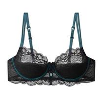 Big Size Girl Spring Summer Thin Sexy Pure Desire Lace Big Chest Show Small Chest Breathing Comfortable Underwear 32/70ABC juoda