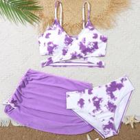 New sexy print split medium and big girls bikini swimsuit 8-9=130