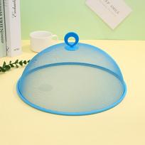 New Round Food Cover Anti-Flying Iron Mesh Dust Cover 28cm Fruit Protective Cover Picnic mėlyna