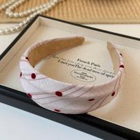 Flexible Hair Hoop Red Polka Dot Wavy Hair Band New Polka Dot Headband  Women Hair Accessories rožinė