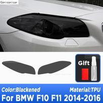 For BMW 5 Series F10 F11 2014-2016 Car Exterior Headlight Anti-scratch Front Lamp Tint TPU Protective Film Repair Accessories Smoked black